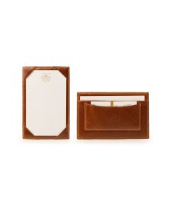 Corporate Pocket Jotter - British Tan Florentine Leather