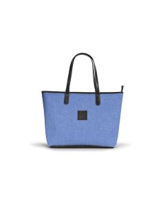 Savannah Zippered Tote - Leather Patch