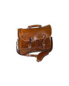 Burke & Wills Laptop Bag - British Tan Florentine Leather